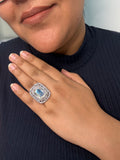 Celeste Silver Statement Ring- Adjustable