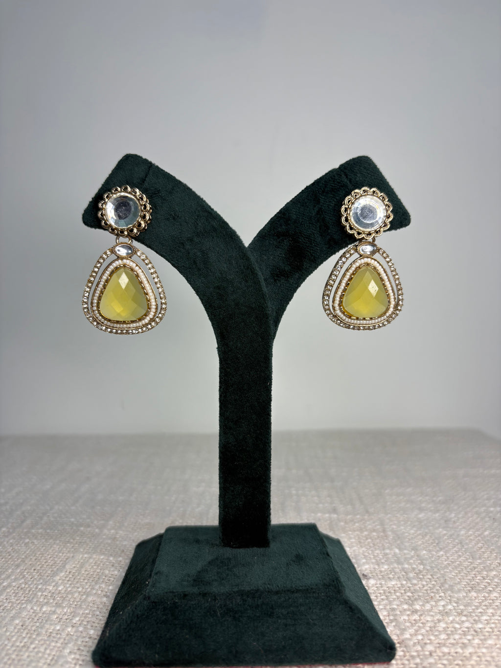 Meher Drop Earrings - Yellow