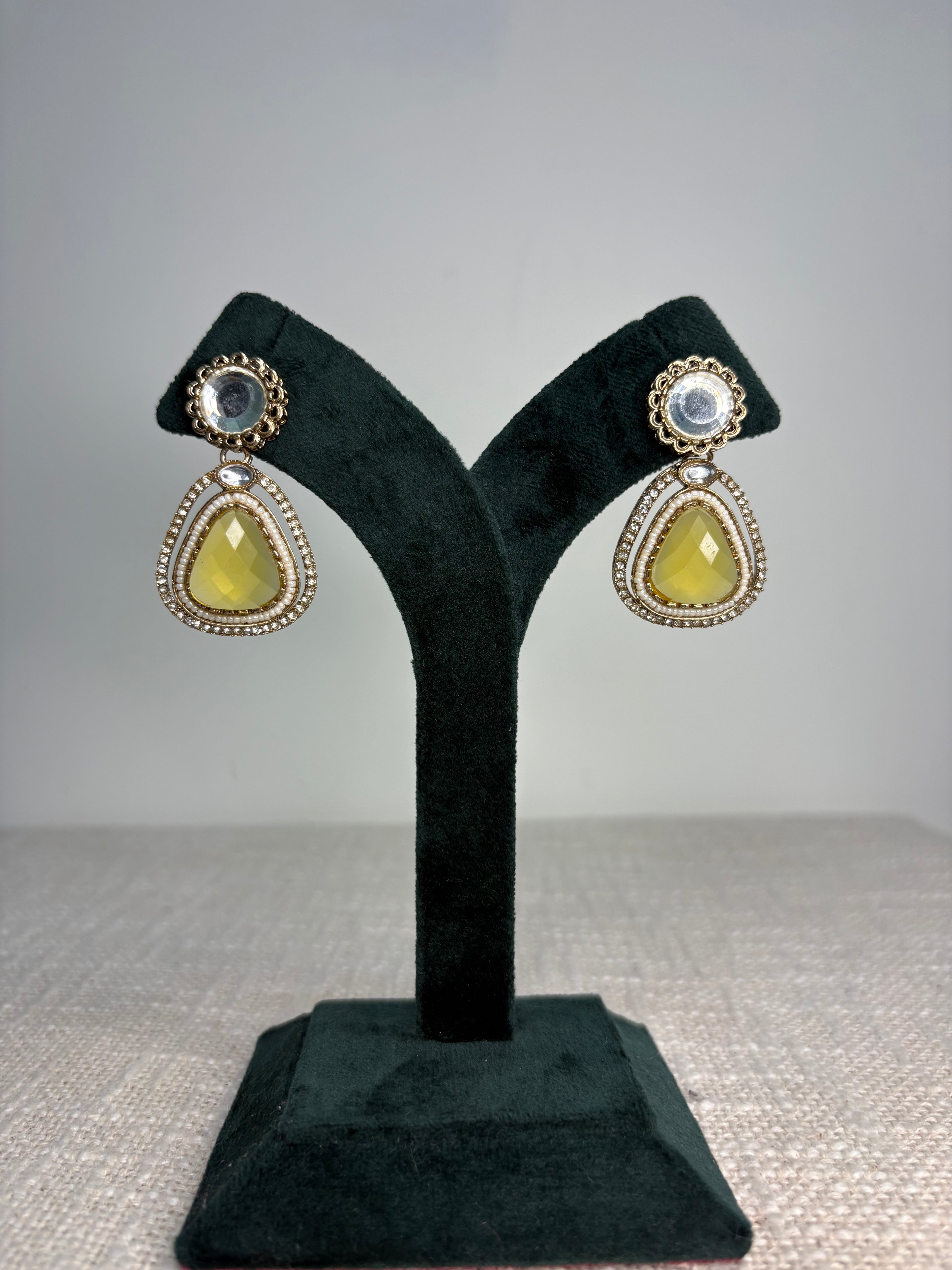 Meher Drop Earrings - Yellow