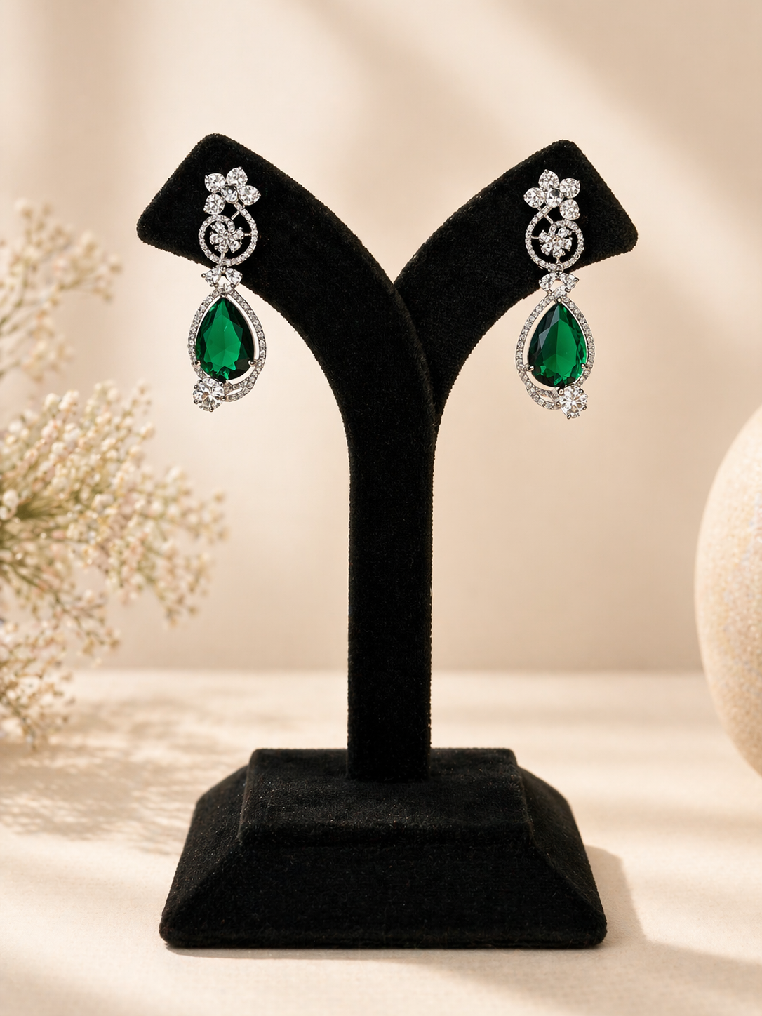 Emerald Grace Drop Earrings