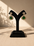 Green Chand Polki Drop Earrings