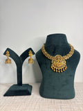Divine Lakshmi Temple Necklace Set with Jhumkas