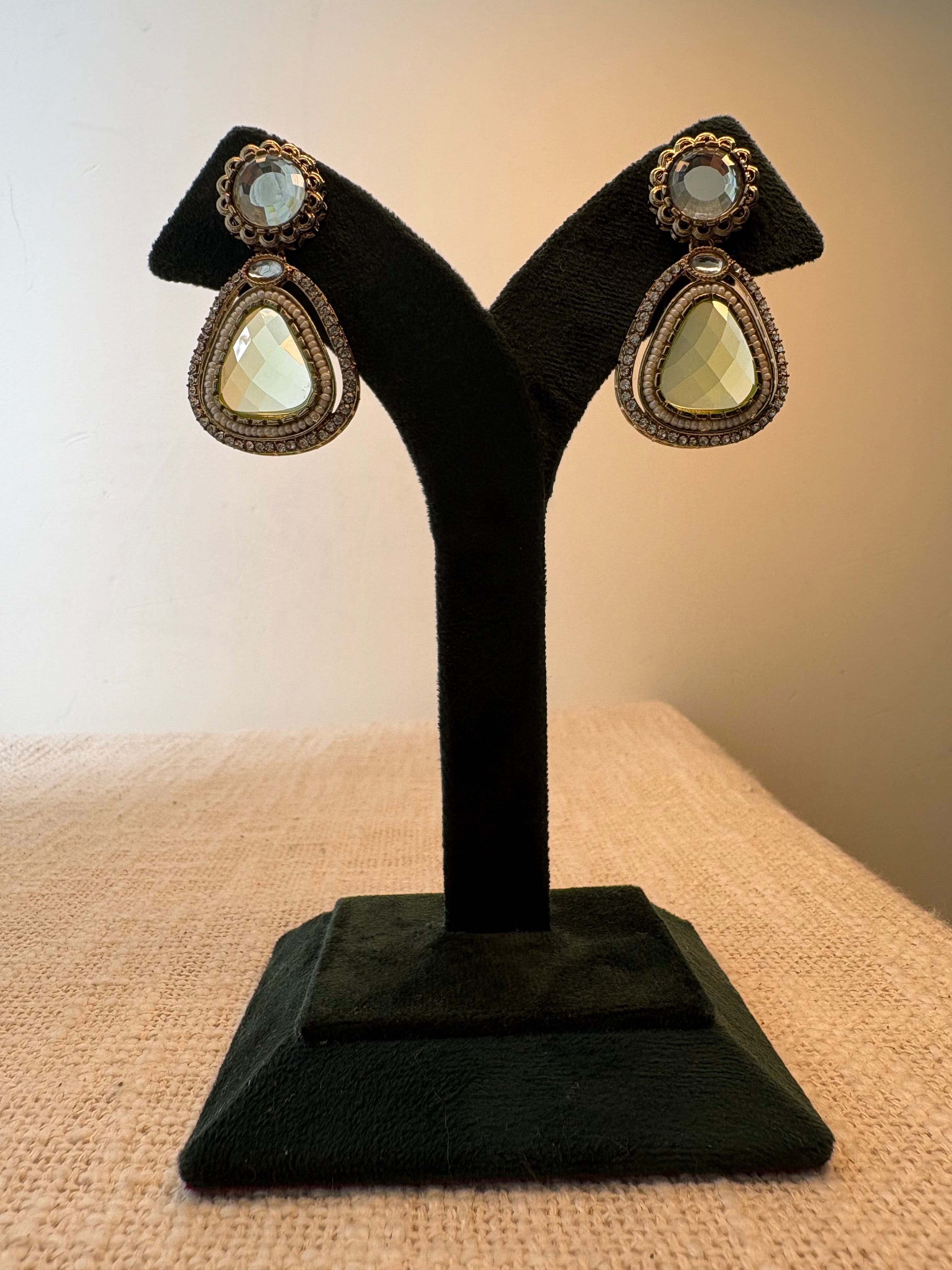Meher Drop Earrings - Mint Green