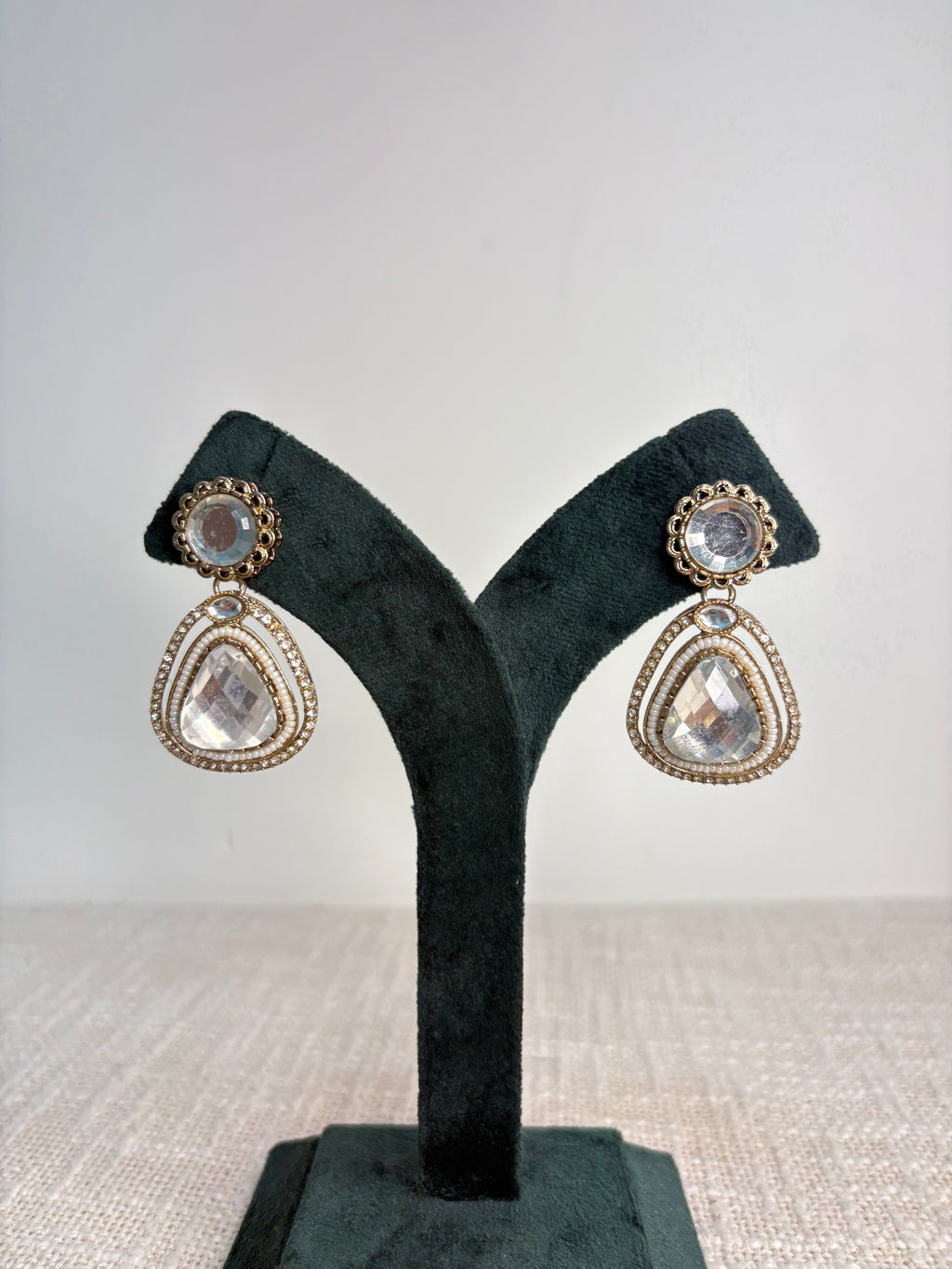 Meher Drop Earrings - White