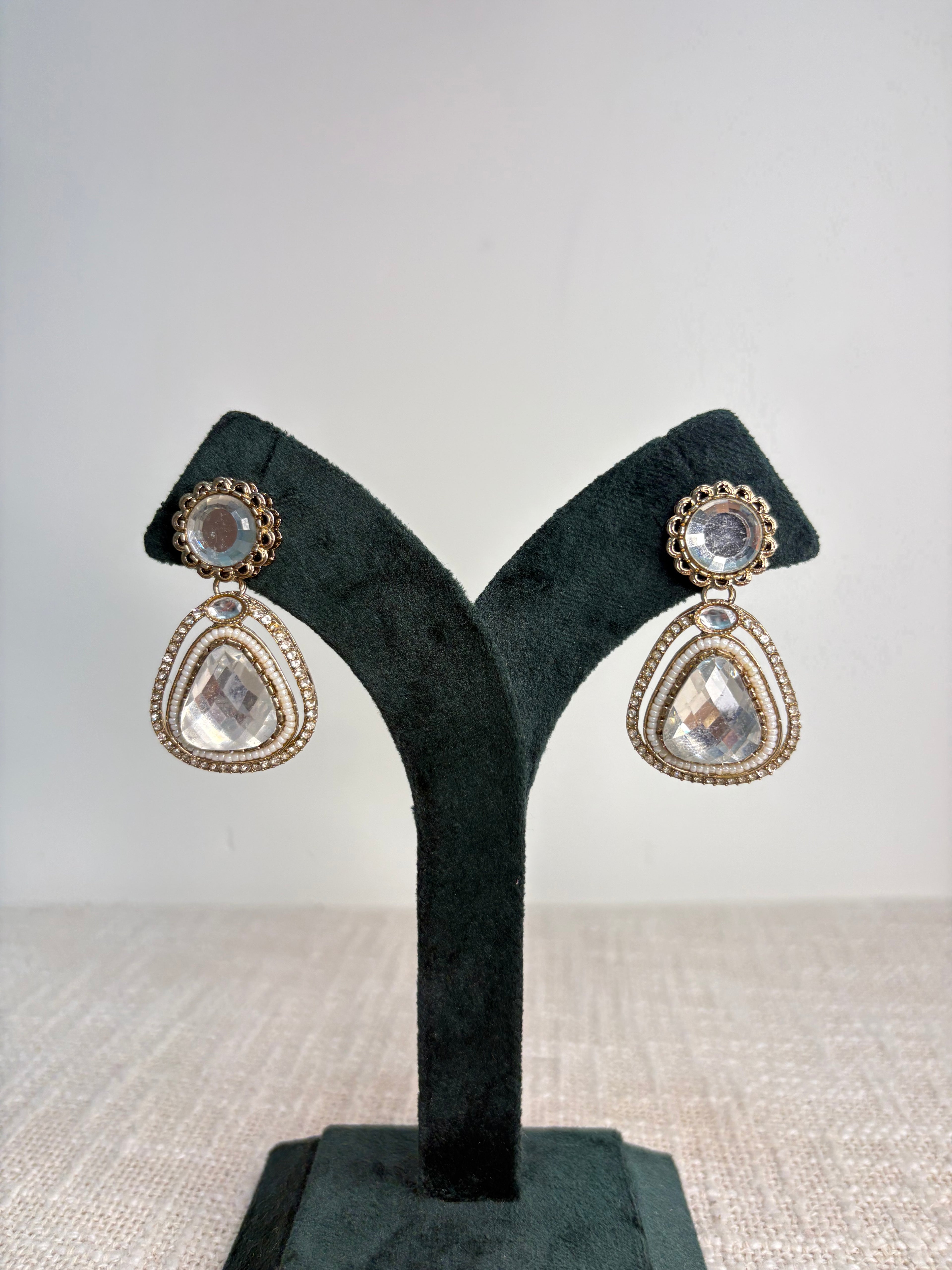 Meher Drop Earrings - White