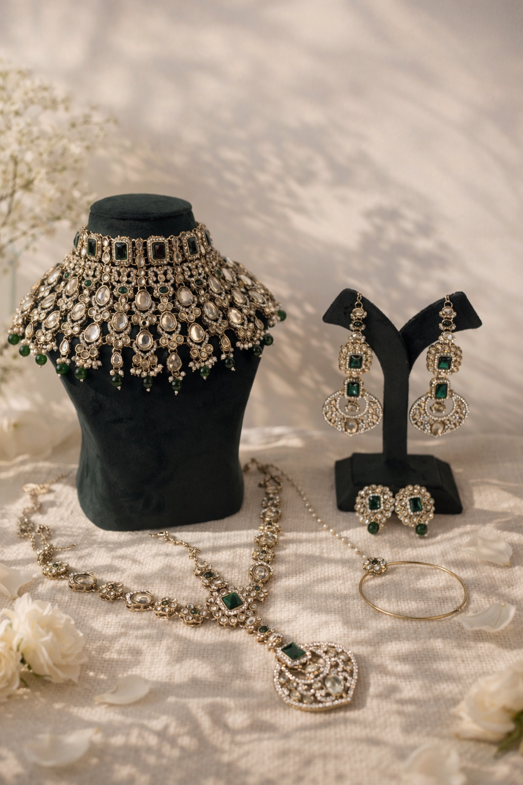 Zehra Emerald Bridal Set