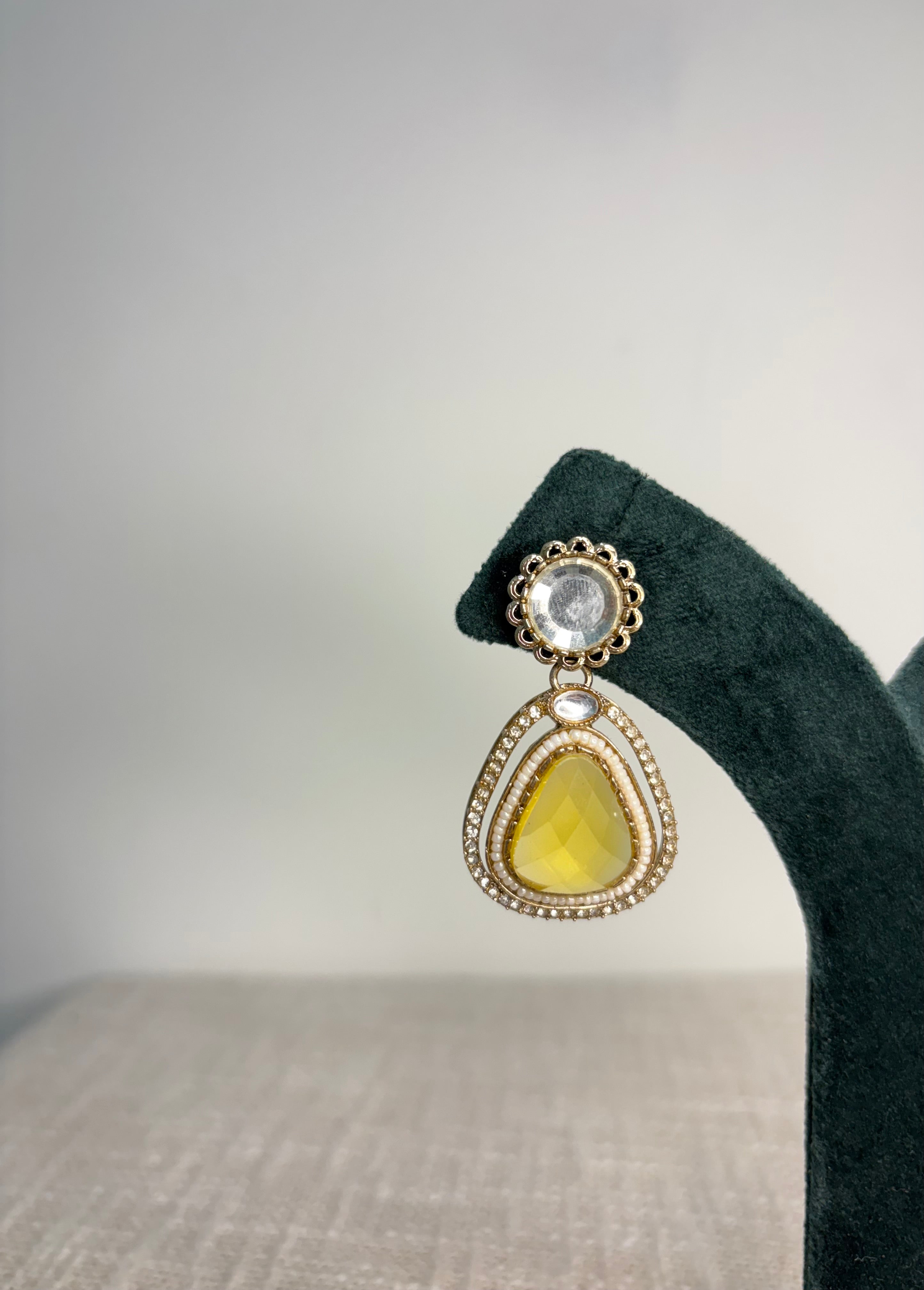 Meher Drop Earrings - Yellow