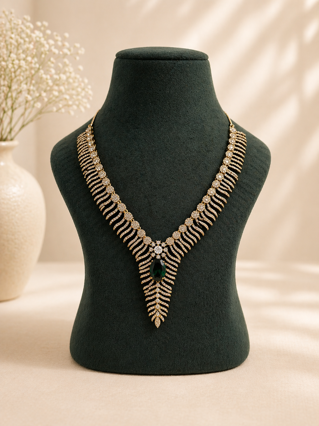 Emerald Cascade Royale Necklace Set