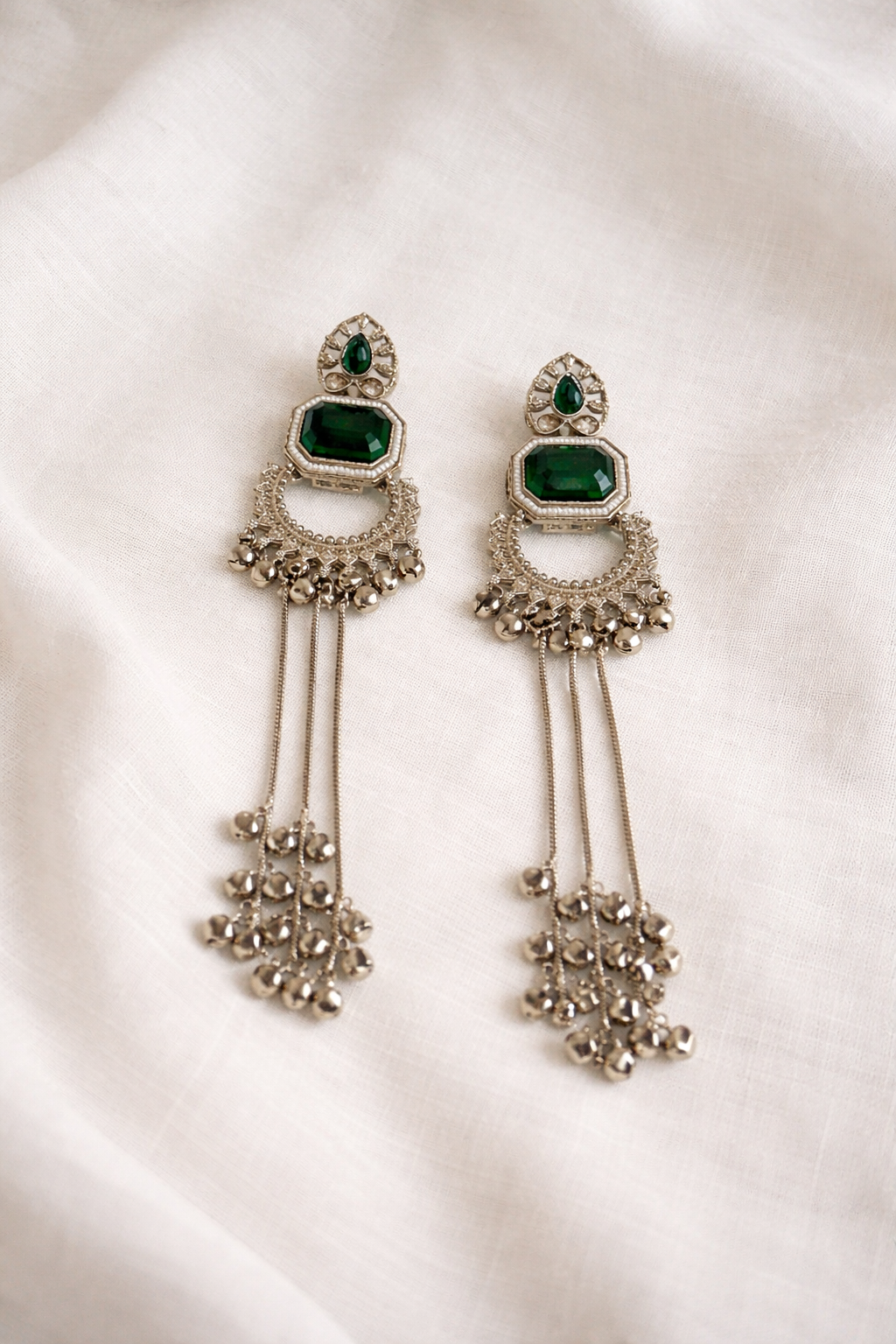 Zehra Emerald Cascade Earrings