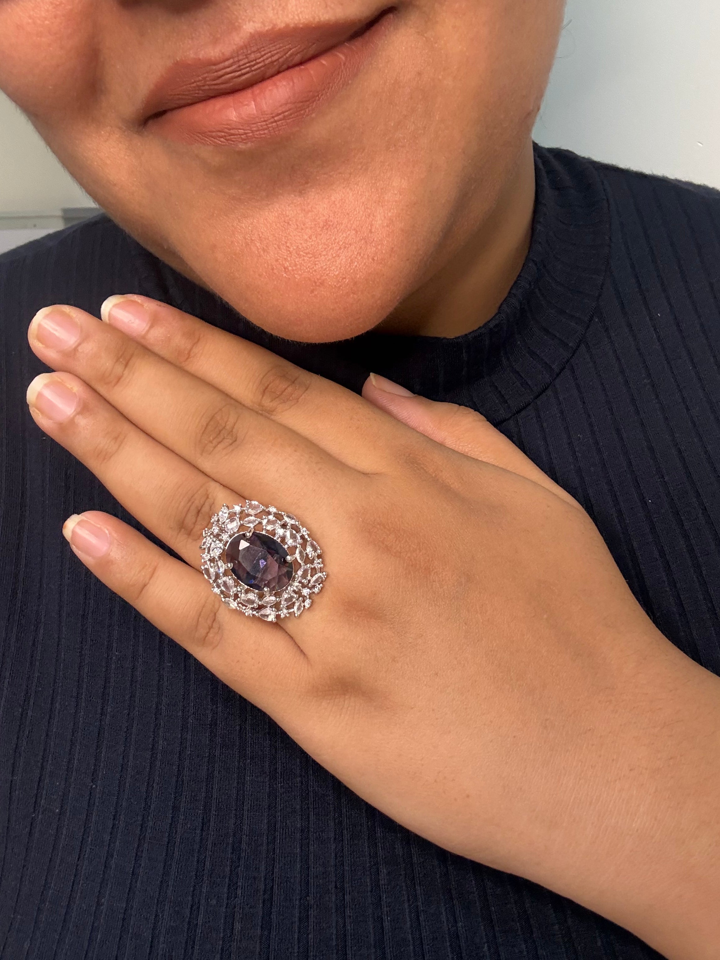 Moonstone Statement Ring - Adjustable