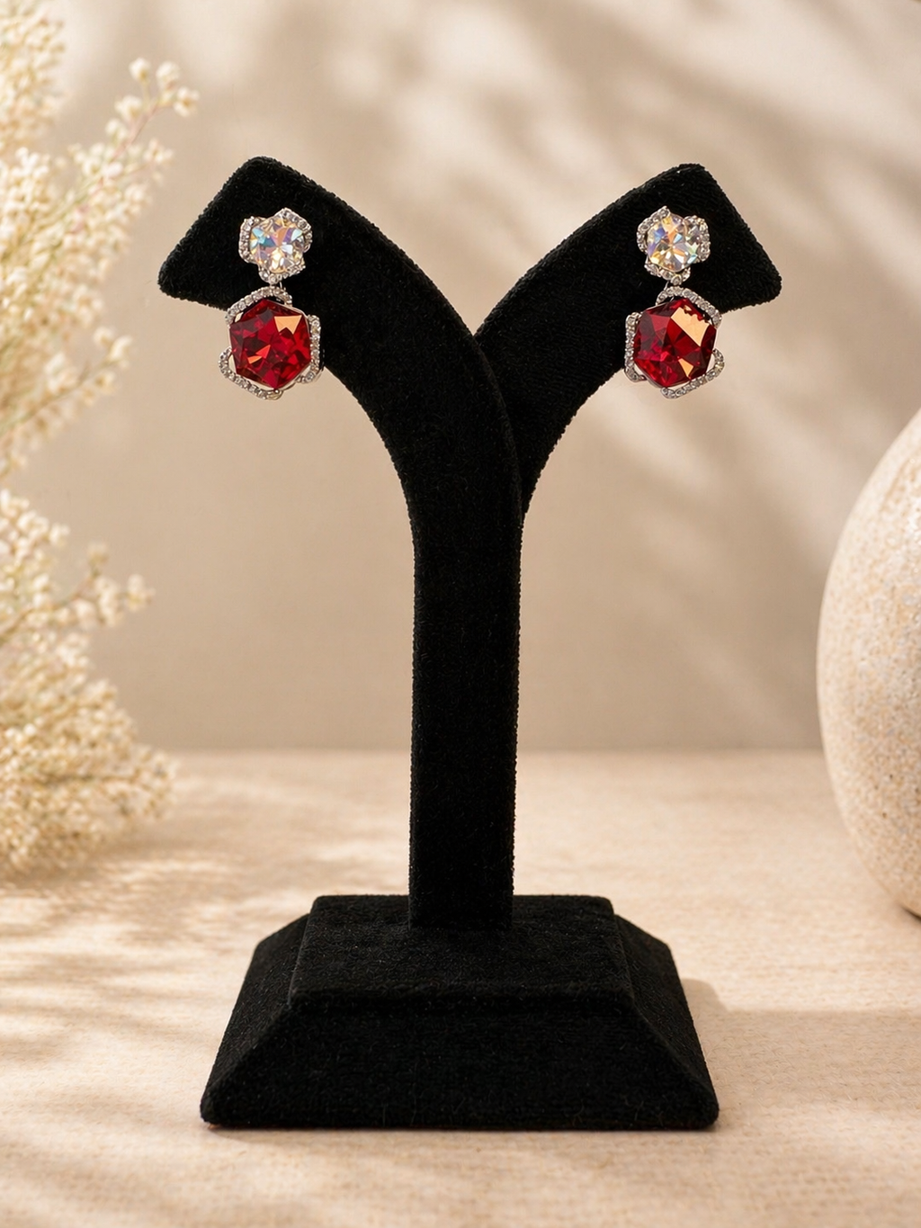 Ruby Radiance Drop Earrings