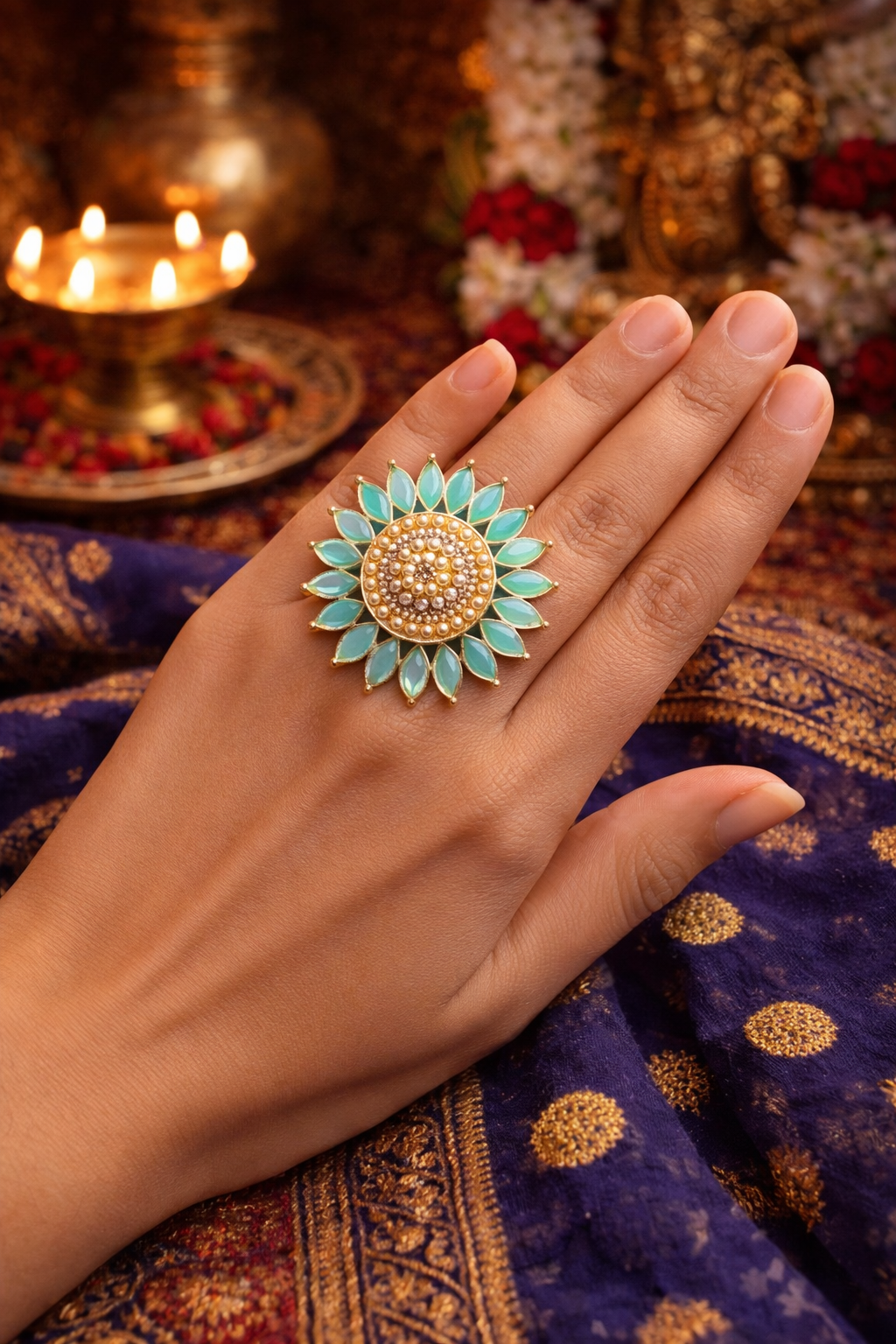 Gulnaar Bloom Adjustable Ring