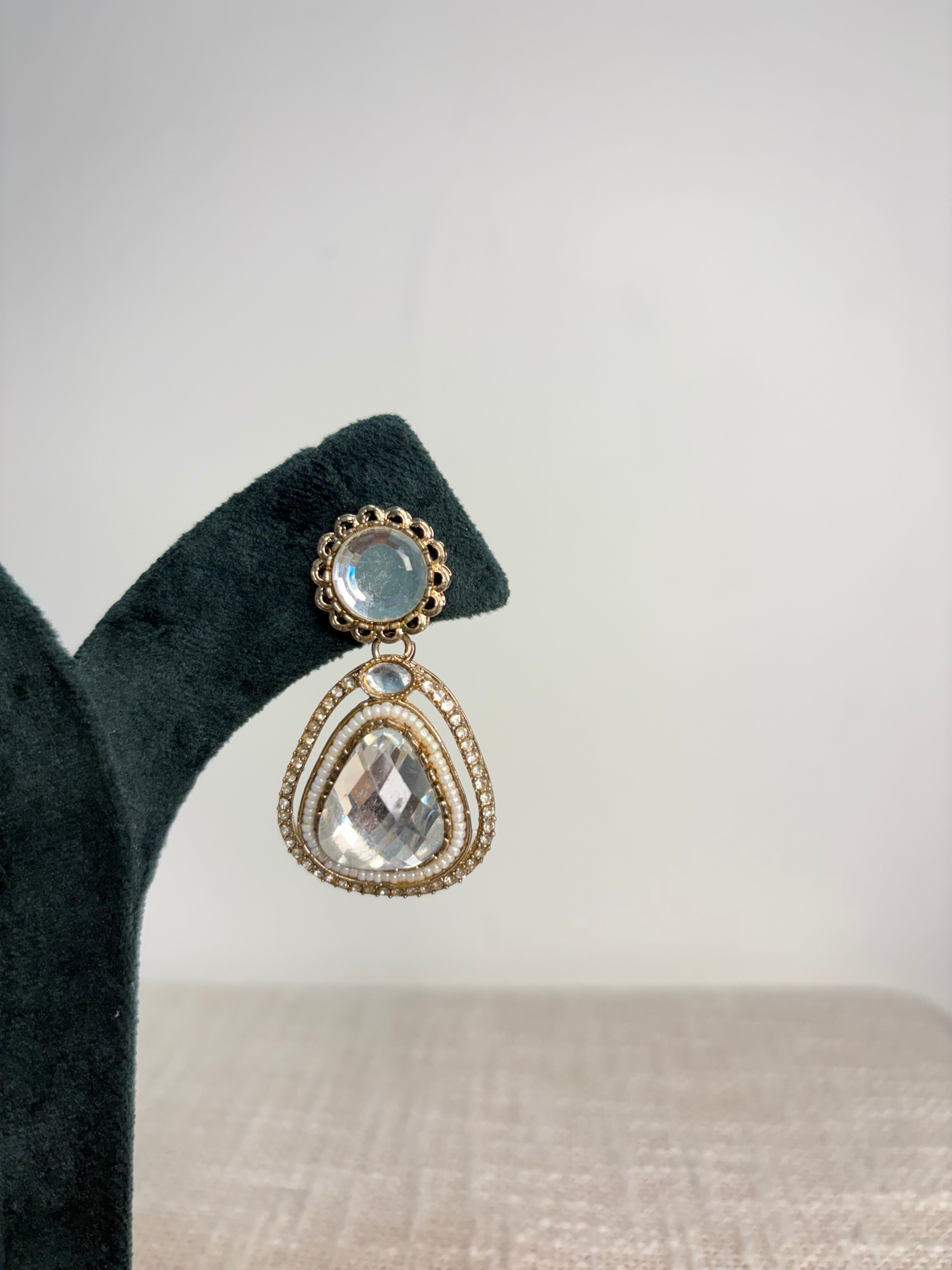 Meher Drop Earrings - White