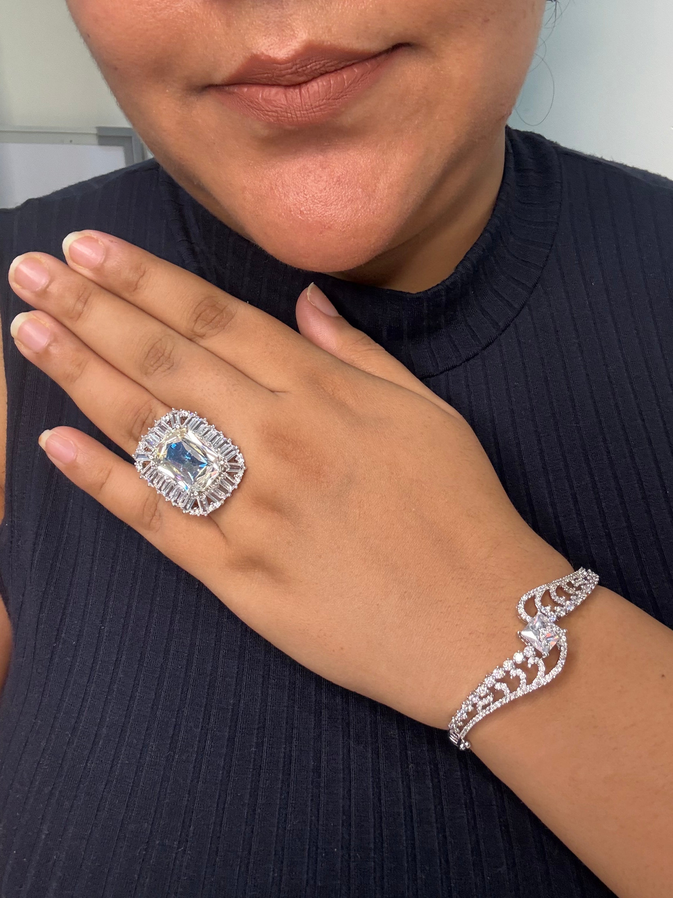 Aurora Royale Crystal Cuff Bracelet - Adjustable