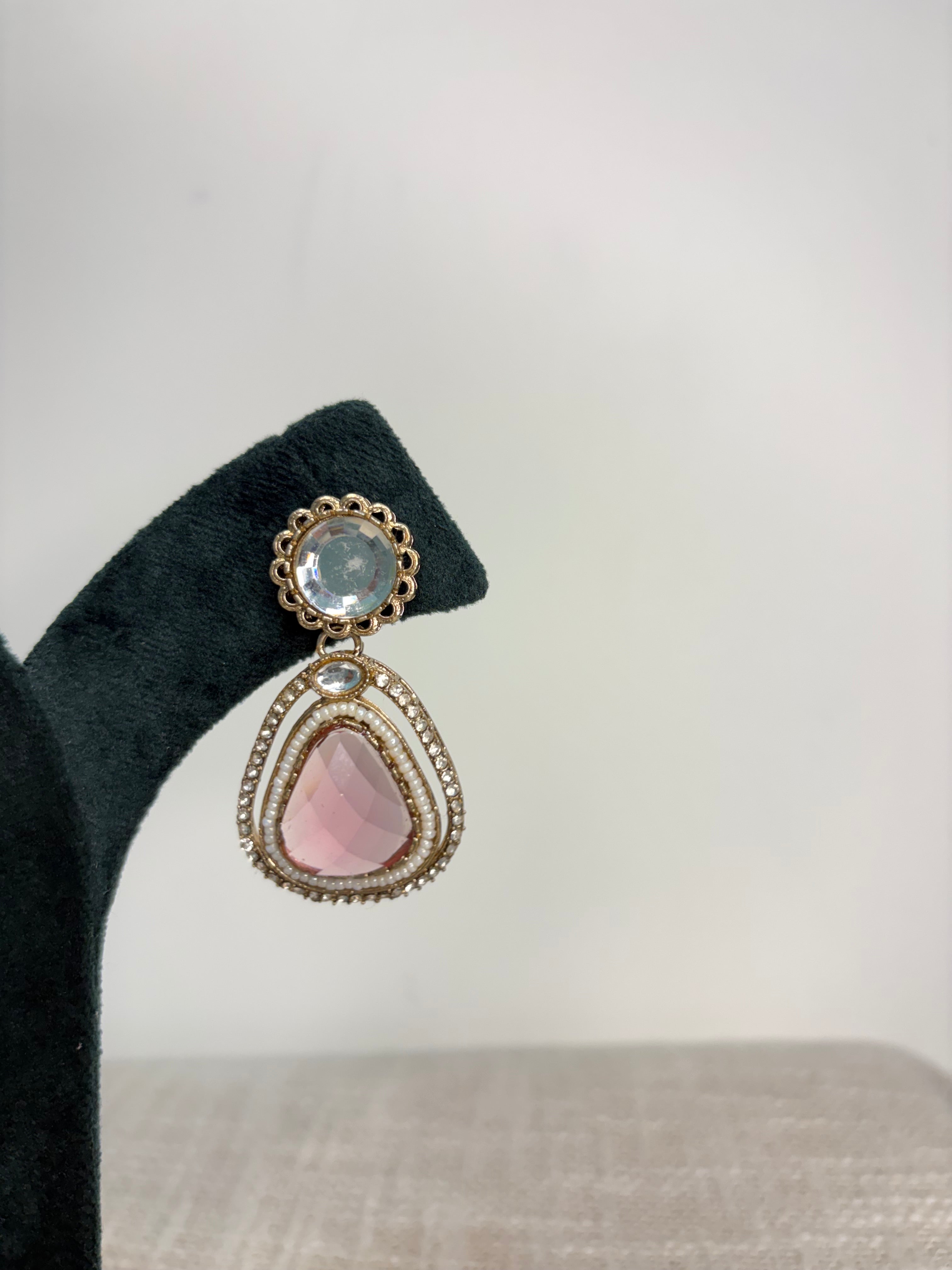 Meher Drop Earrings - Pink