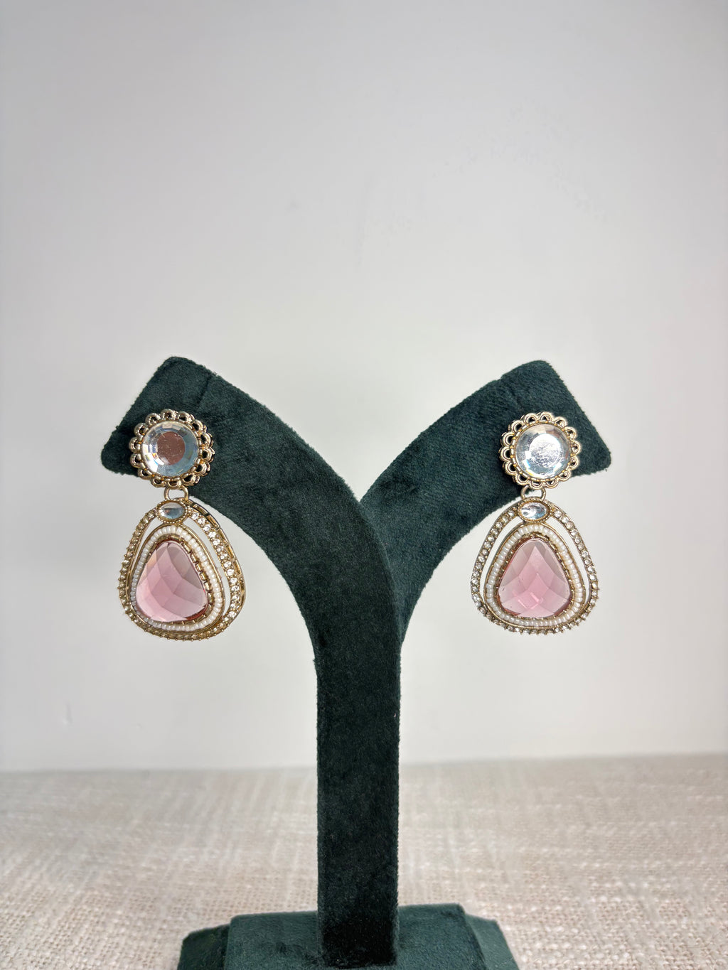 Meher Drop Earrings - Pink