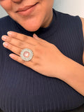 Pink Noir Royale Statement Ring - Adjustable