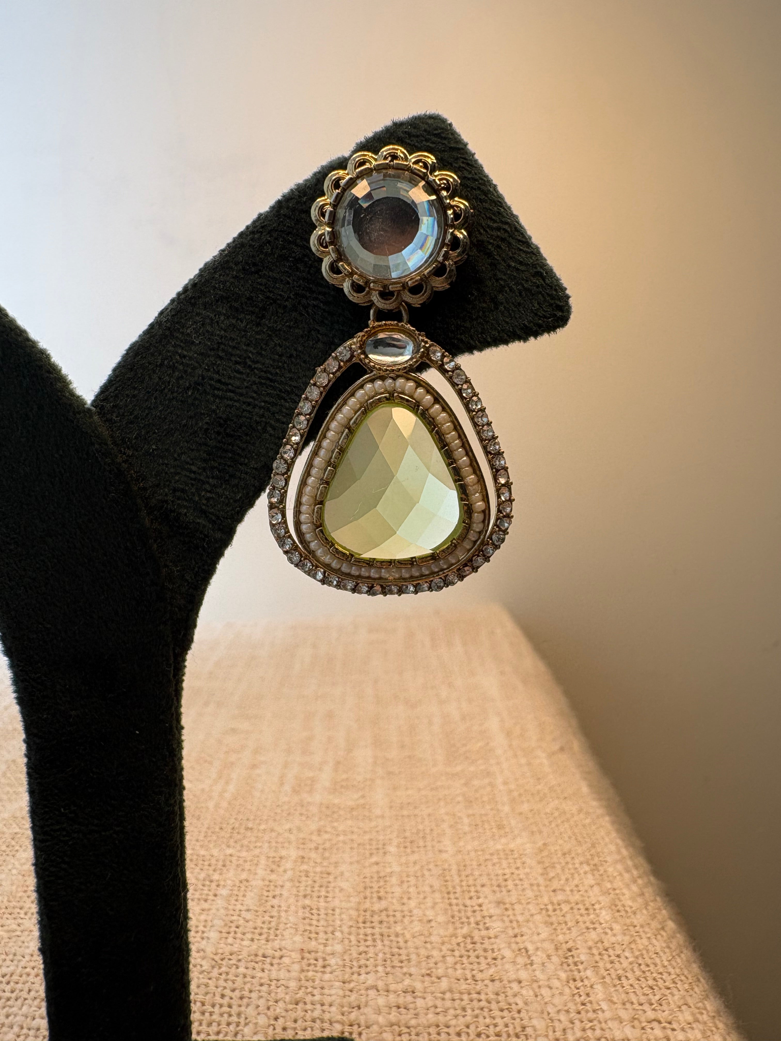 Meher Drop Earrings - Mint Green