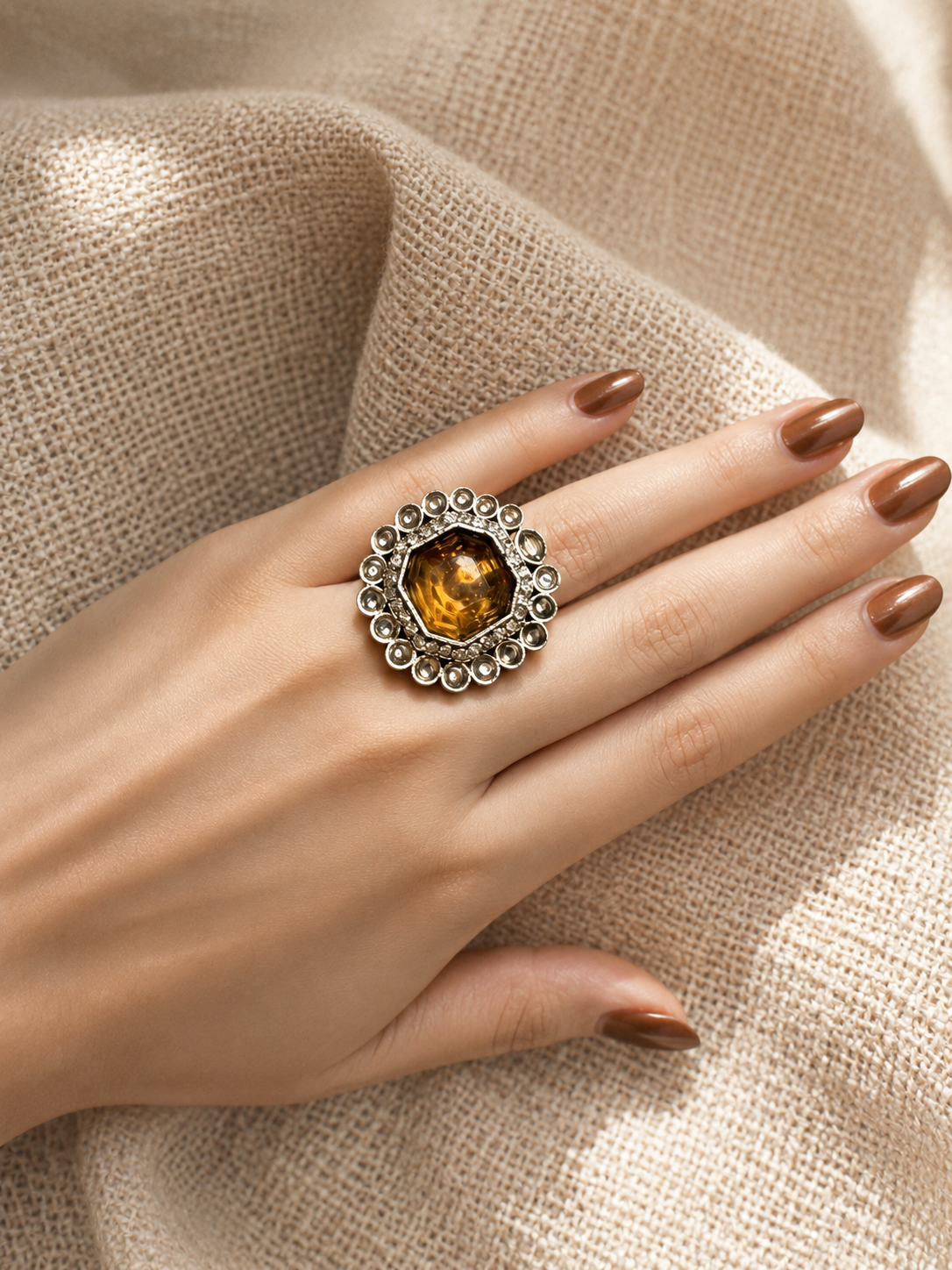 Noir Royale Statement Ring - Adjustable