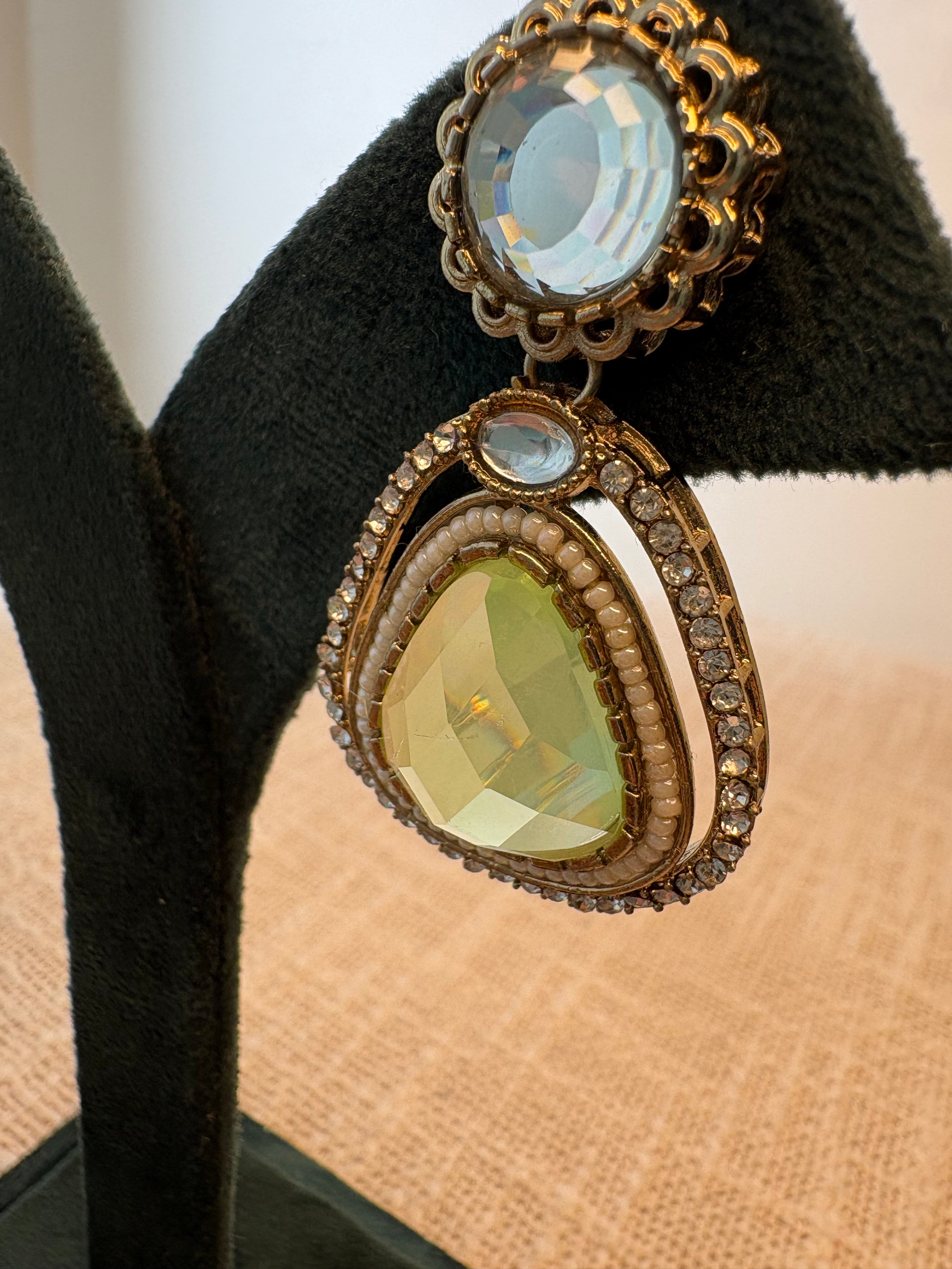 Meher Drop Earrings - Mint Green