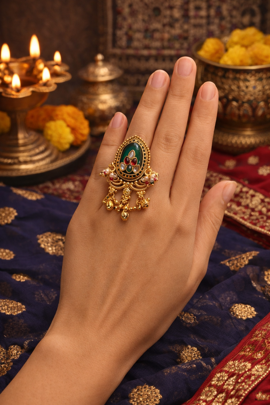 Noor Mahal Adjustable Ring