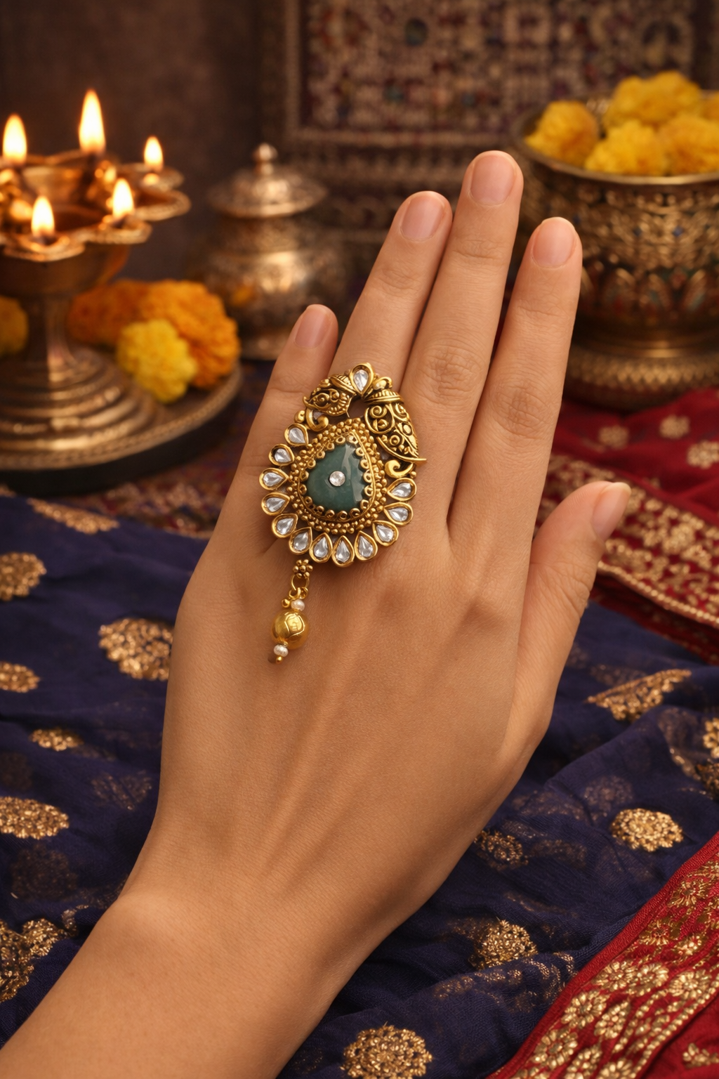 Noor Mahal Adjustable Ring