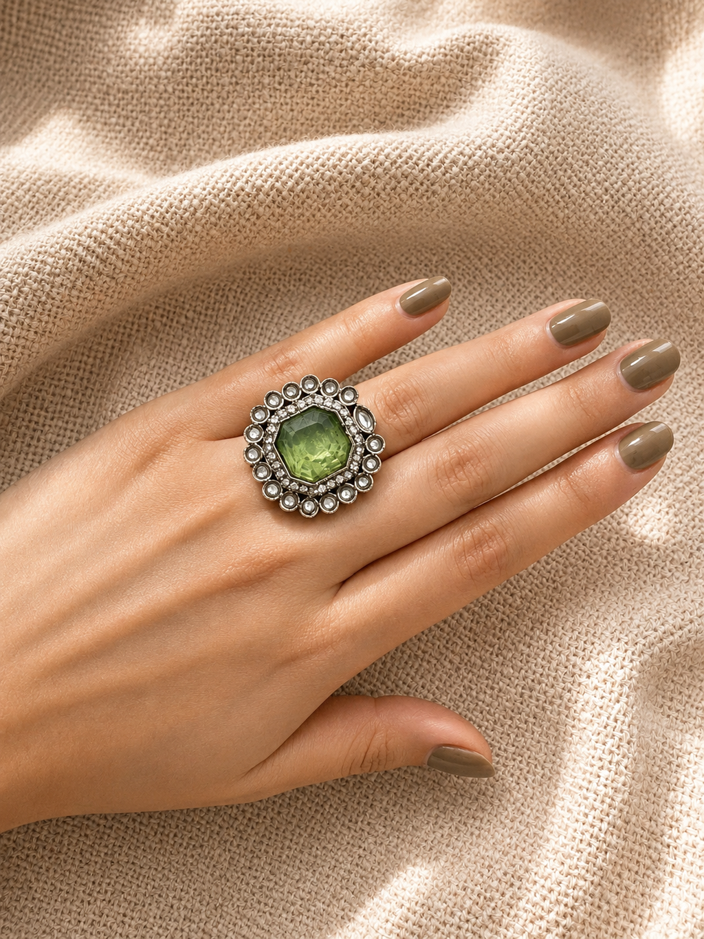 Noir Royale Statement Ring - Adjustable