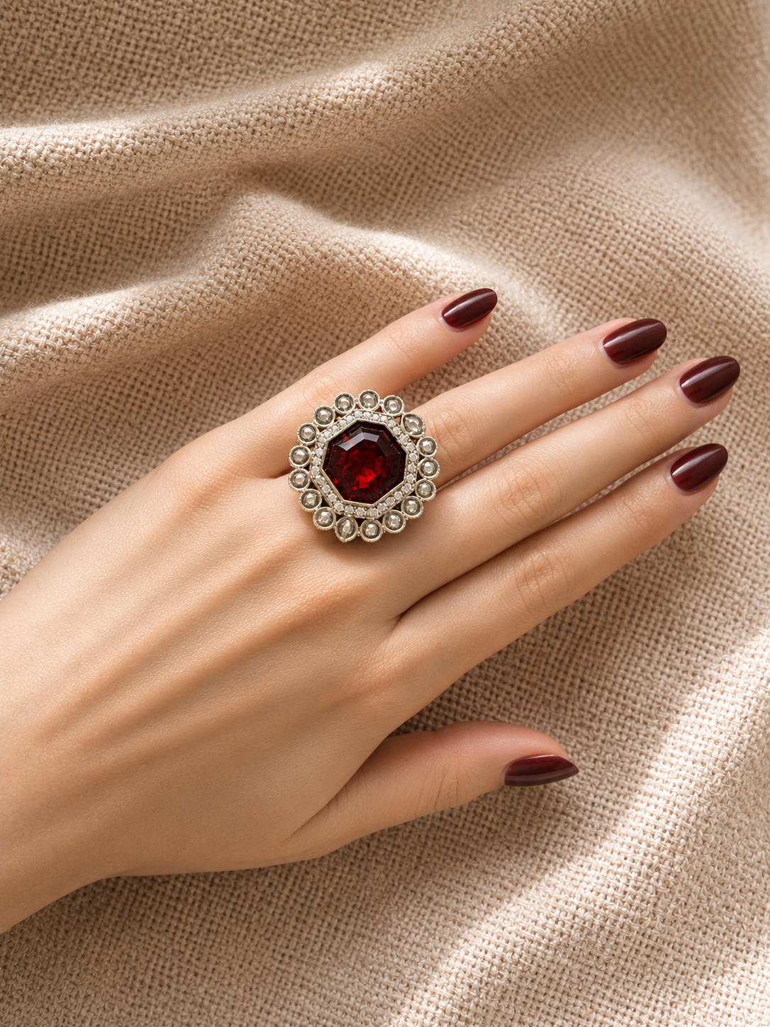 Noir Royale Statement Ring - Adjustable