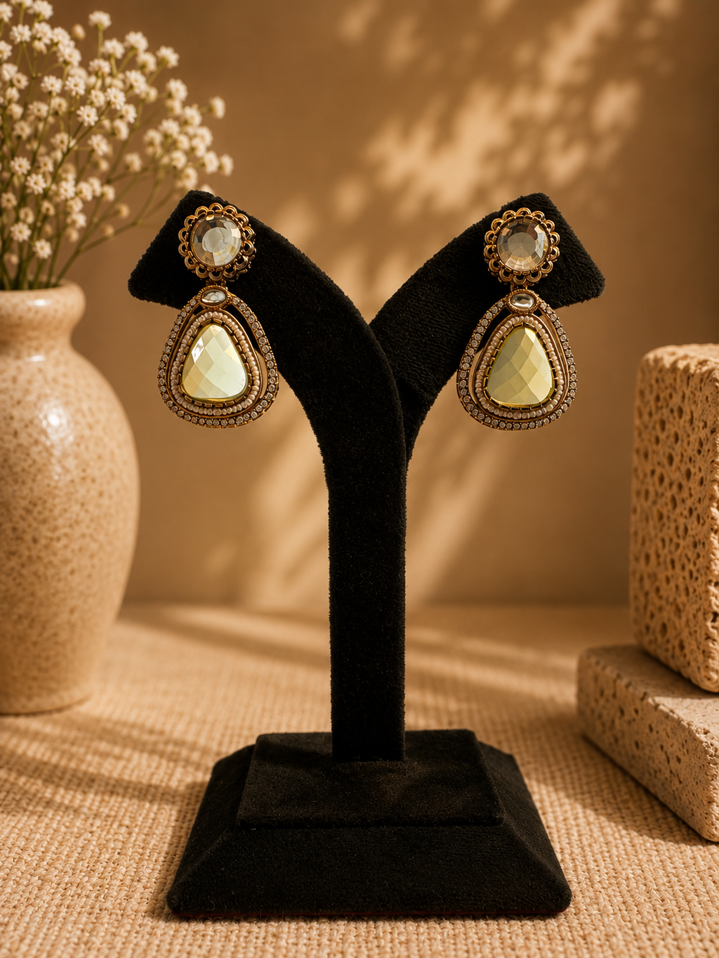 Meher Drop Earrings - Mint Green