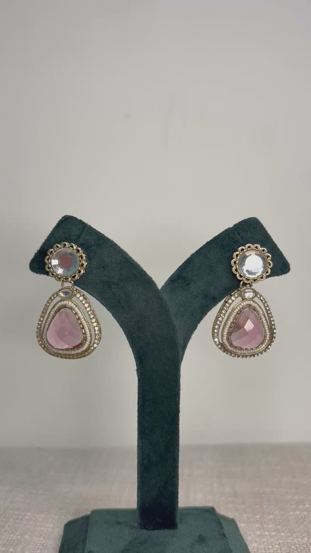 Meher Drop Earrings - Pink