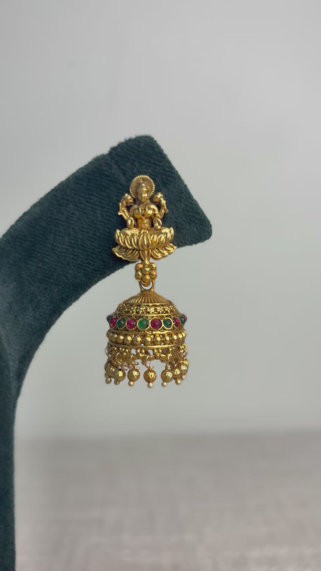 Divine Lakshmi Temple Necklace Set with Jhumkas