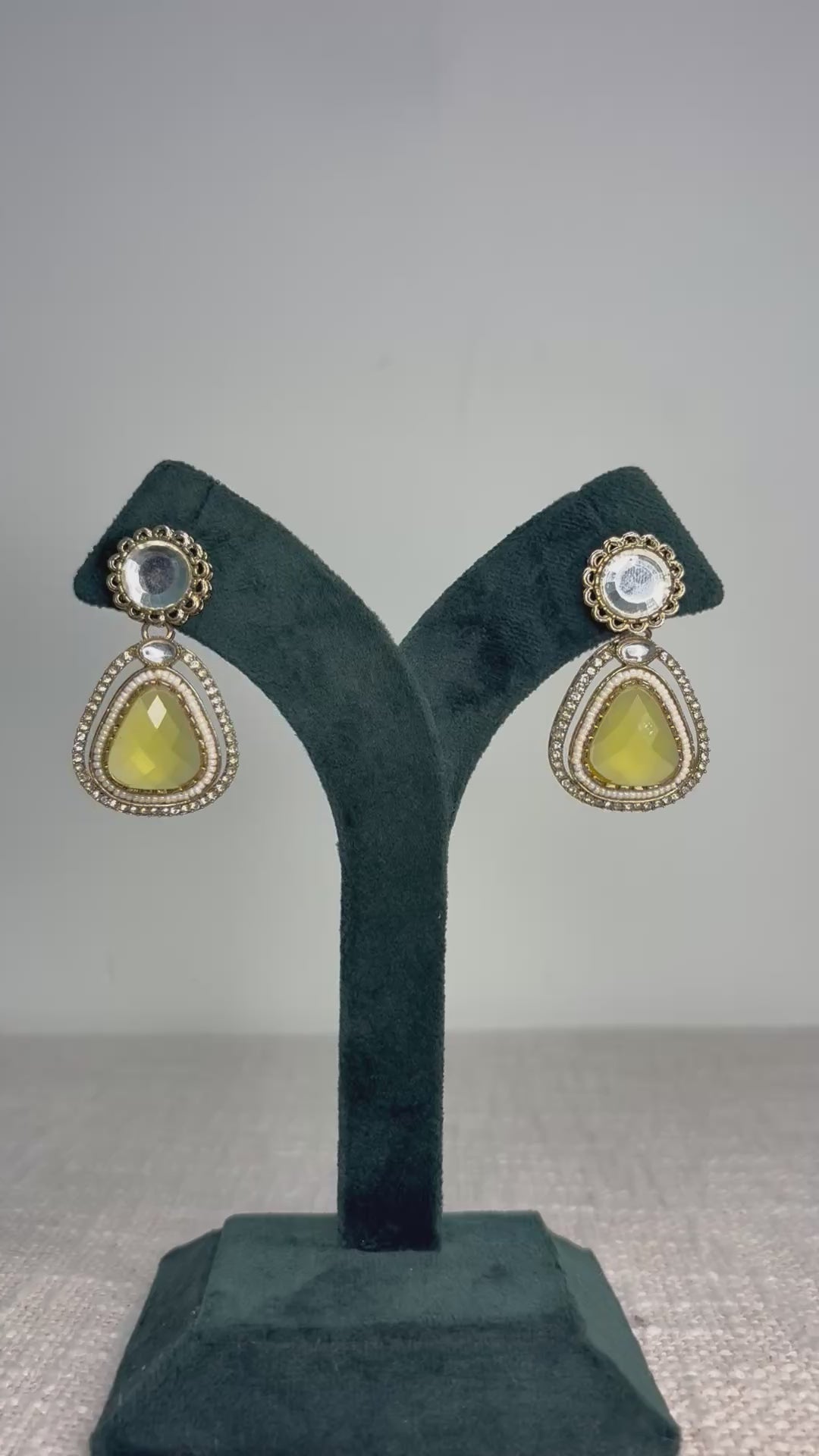 Meher Drop Earrings - Yellow