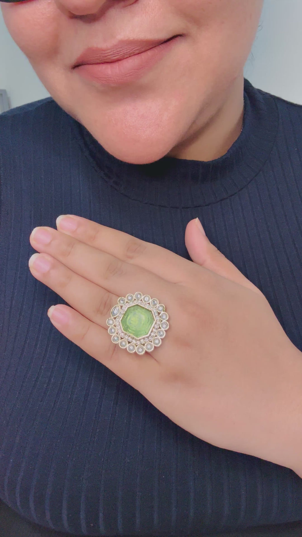 Noir Royale Statement Ring - Adjustable