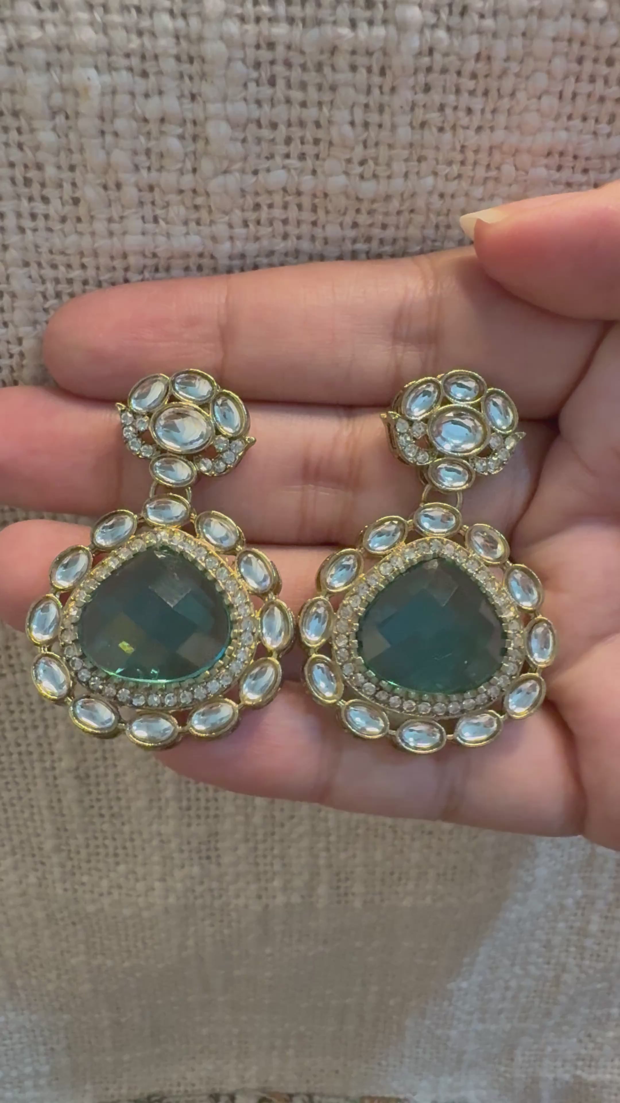 Chand Polki Drop Earrings