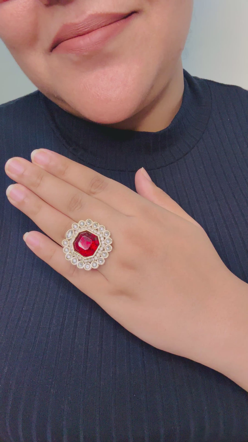 Noir Royale Statement Ring - Adjustable