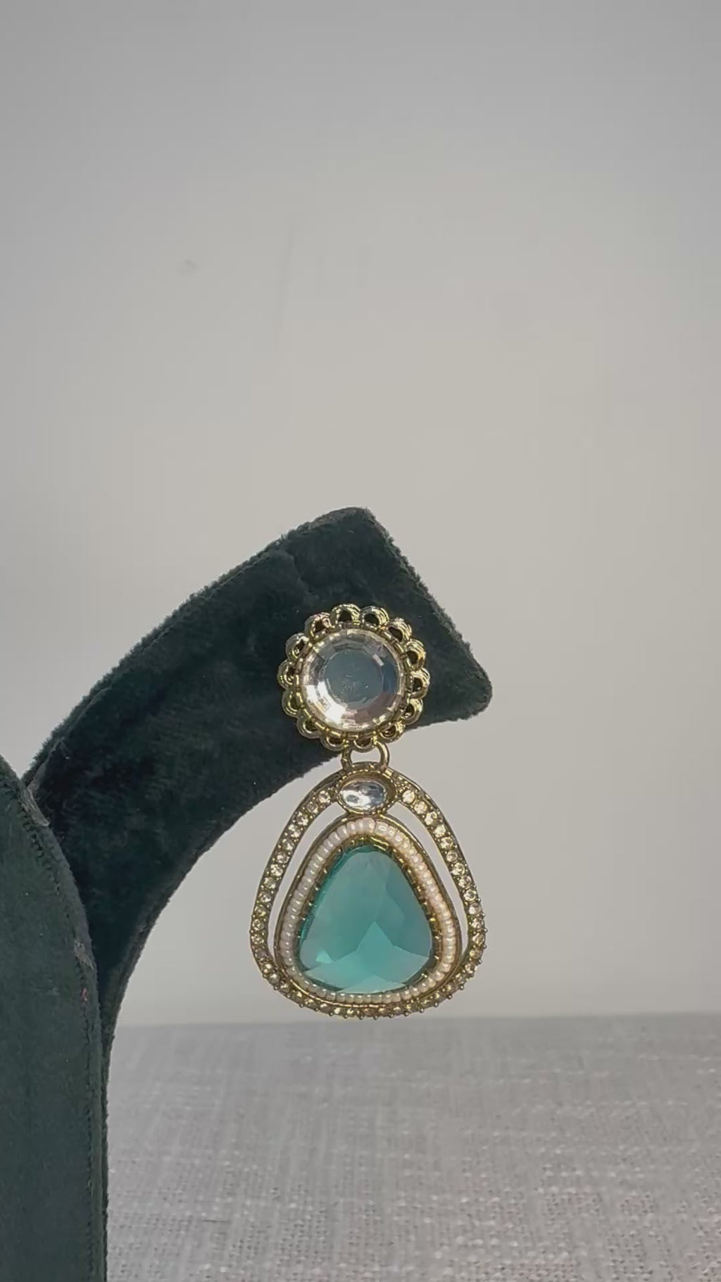 Meher Drop Earrings - Teal Blue