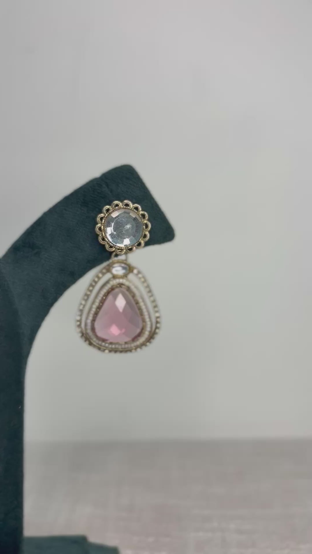 Meher Drop Earrings - Pink