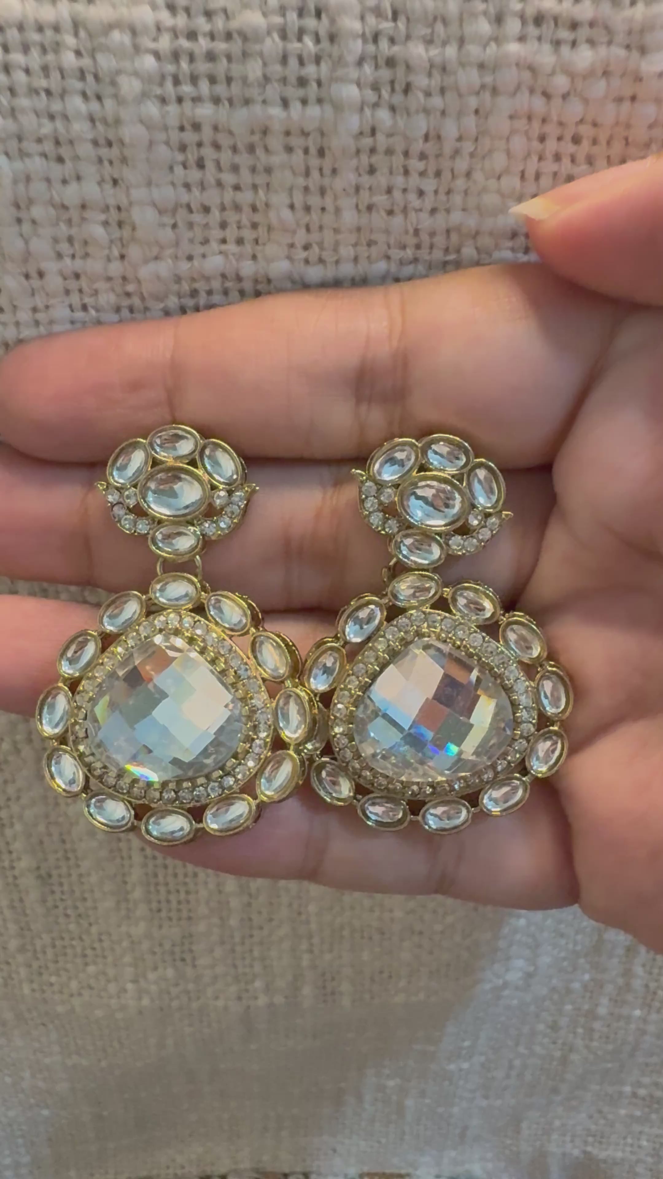 Chand Polki Drop Earrings