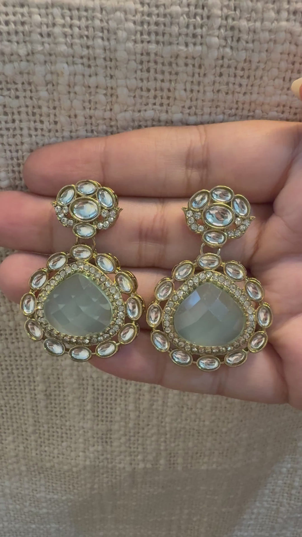 Chand Polki Drop Earrings