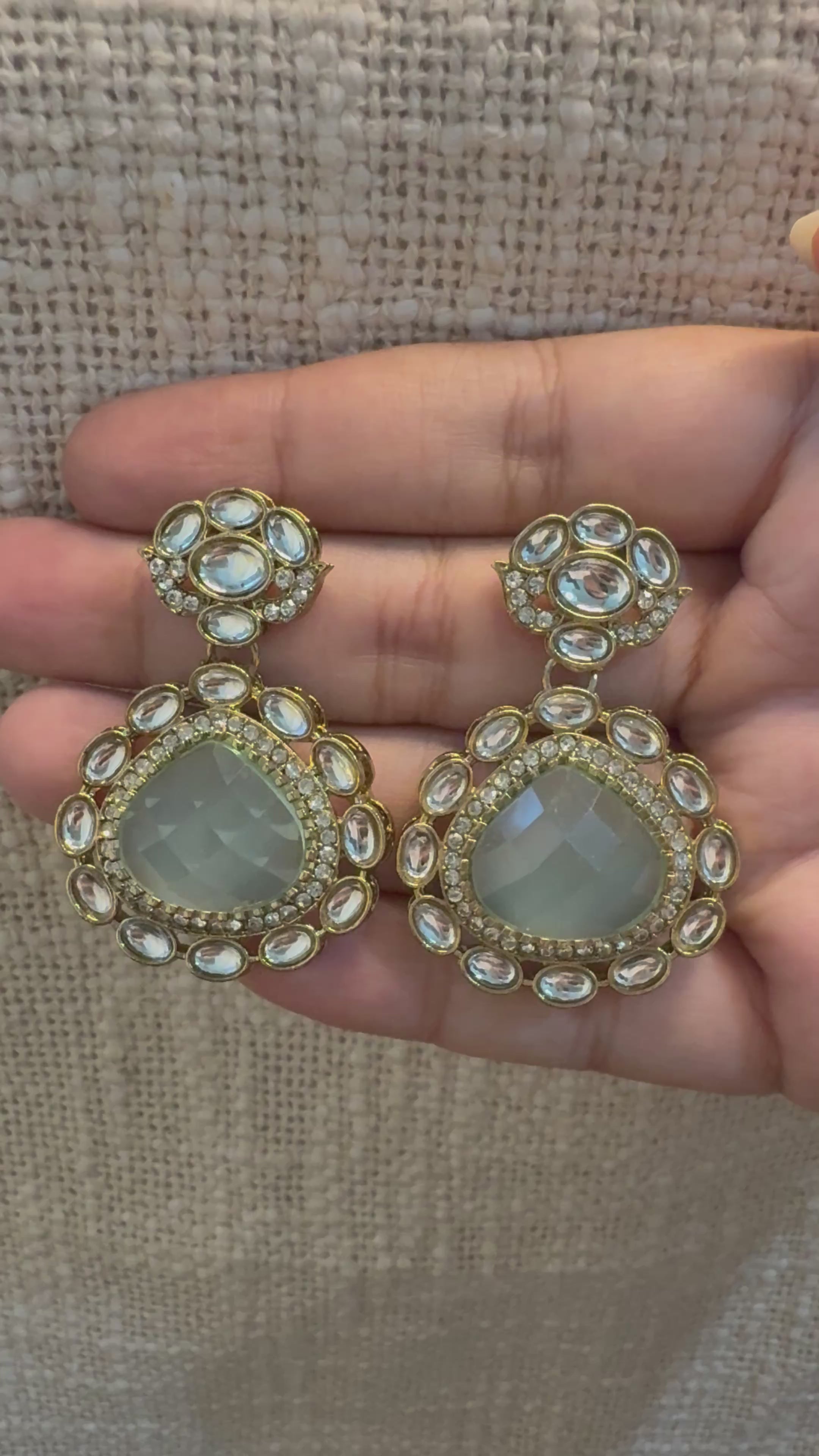 Chand Polki Drop Earrings