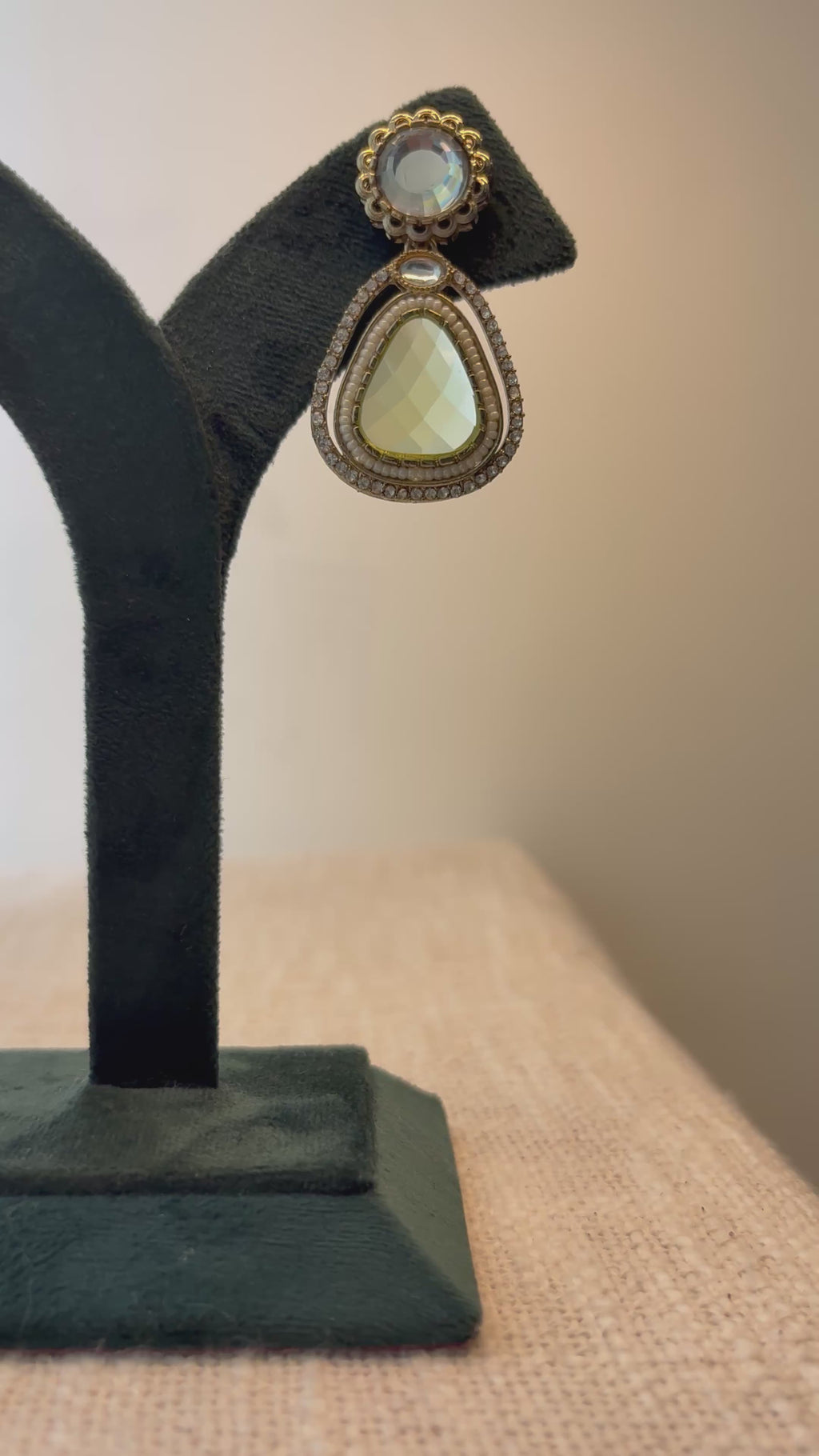 Meher Drop Earrings - Mint Green