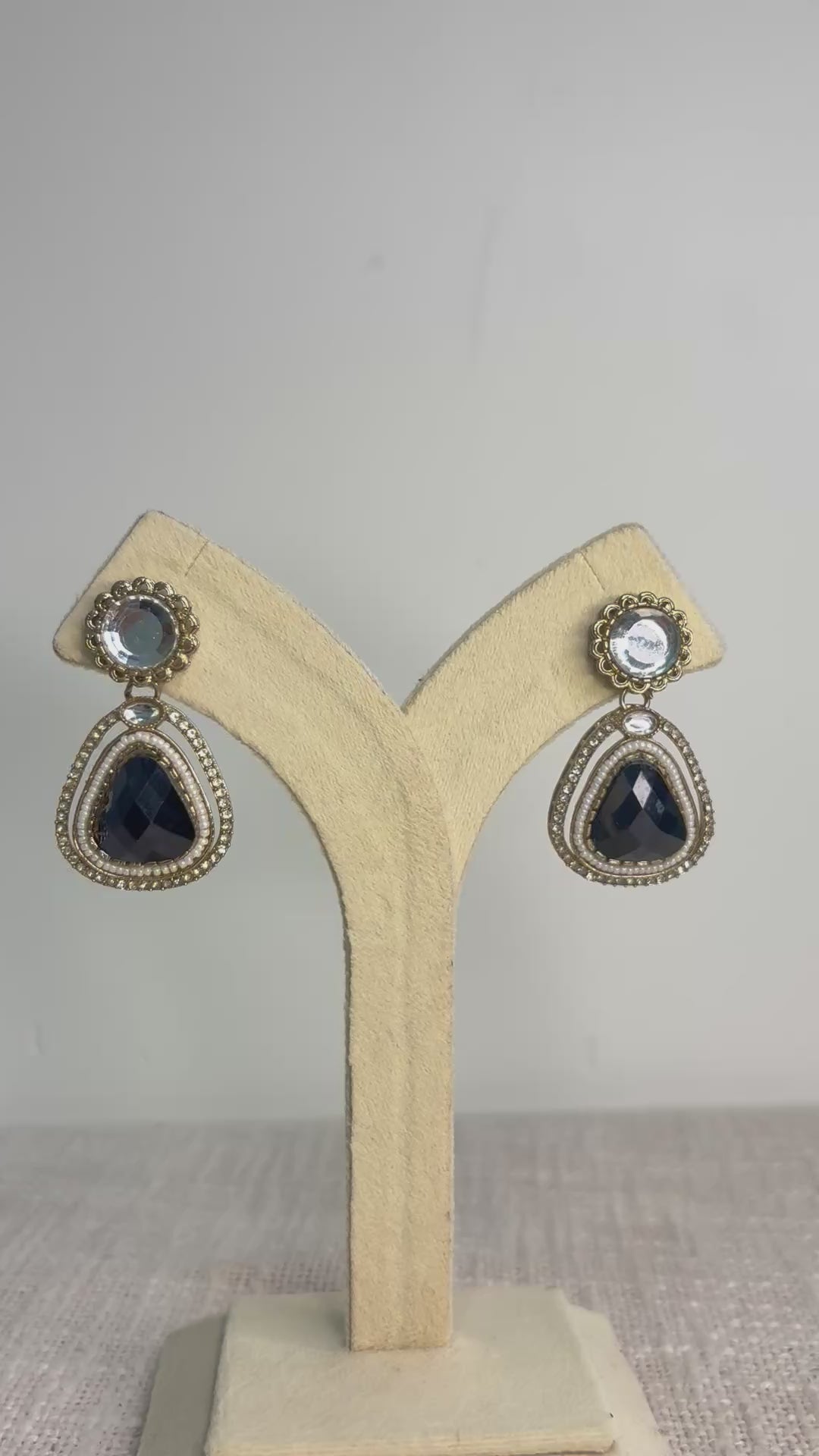 Meher Drop Earrings - Black