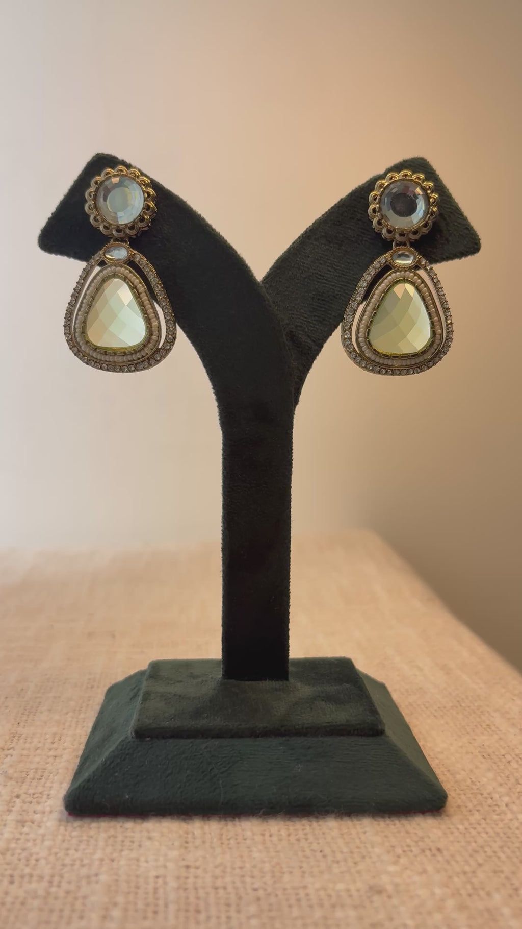 Meher Drop Earrings - Mint Green